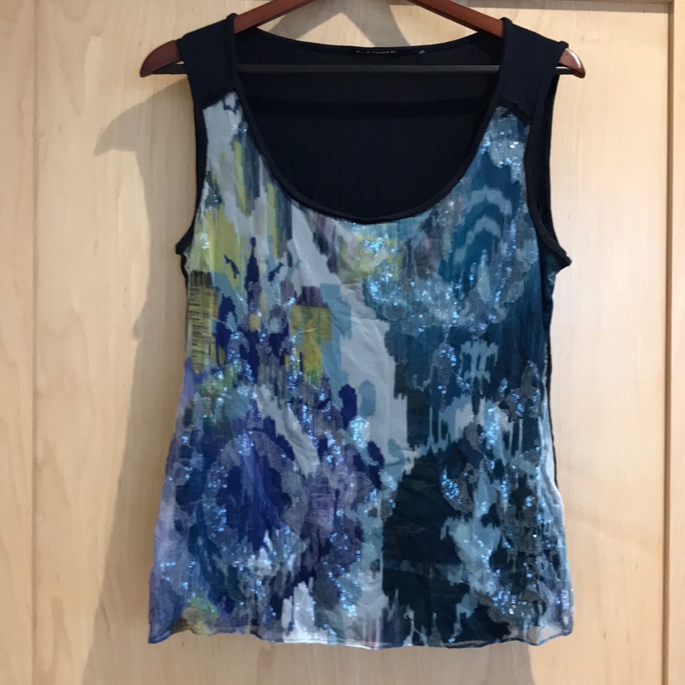 Elie Tahari Tank with Sequin Detail - L